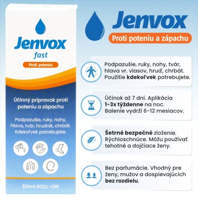 Jenvox Fast - antiperspirant proti poteniu a zápachu