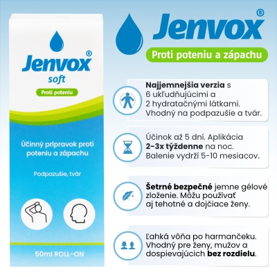 Jenvox Soft - extrémne šetrný prípravok proti poteniu a zápachu